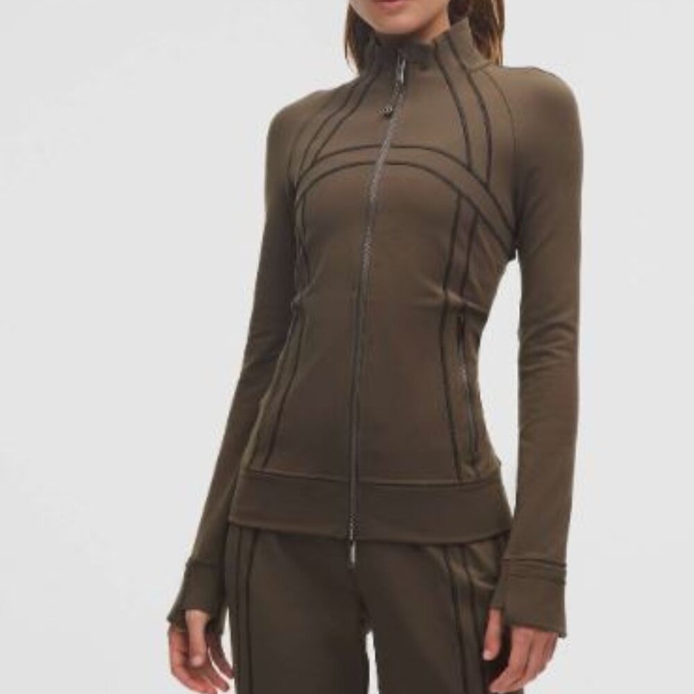 Lululemon Define Track Jacket *Luon, Olive Brown / Black